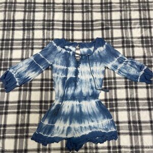 American Eagle Outfitters Blue Tie Dye Romper, Size S